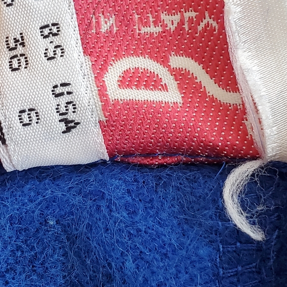 Byblos | Vintage Cardigan | Blue floral wool and angora, dolman sleeve Size S-M - Picture 10 of 12